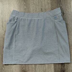 T by Talbots‎ Blue White Striped Athletic Skirt Shorts Pockets Cotton Large